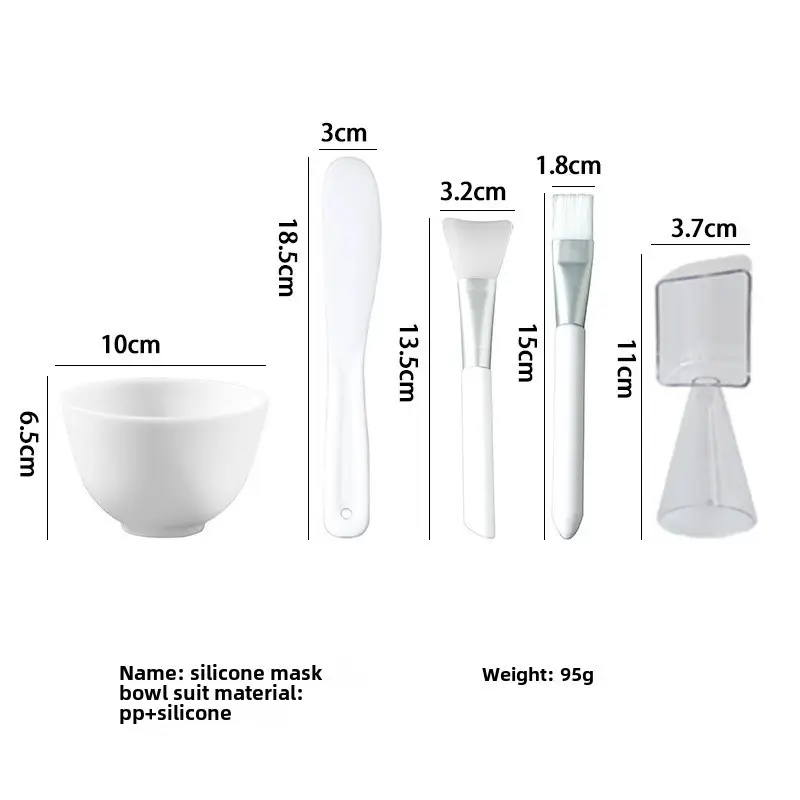 Silicone Facial Mask Bowl Set 5-Piece Beauty Salon Tools - Image 3