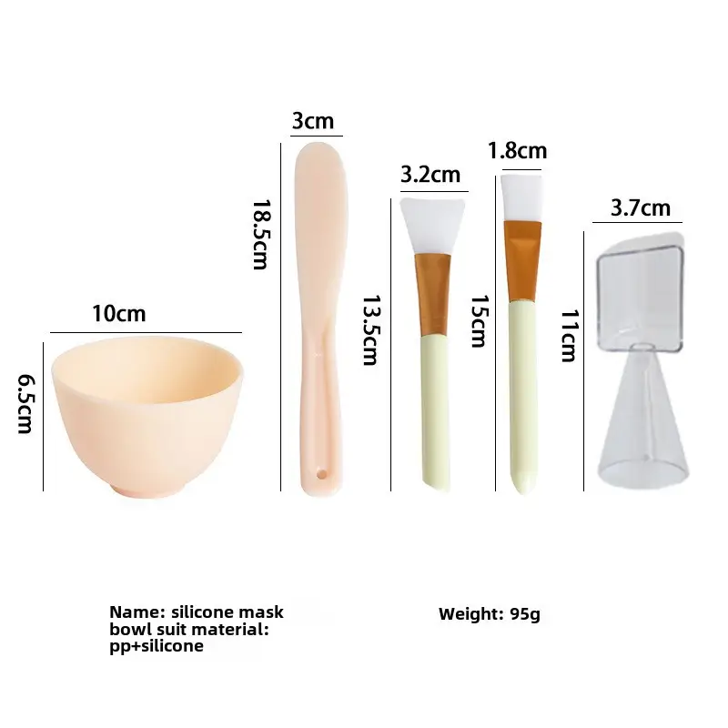 Silicone Facial Mask Bowl Set 5-Piece Beauty Salon Tools - Image 4