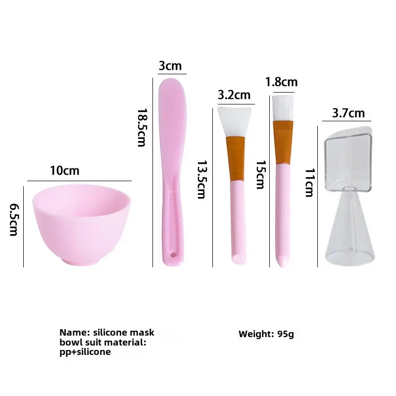 Silicone Facial Mask Bowl Set 5-Piece Beauty Salon Tools - Image 5