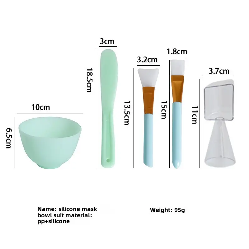 Silicone Facial Mask Bowl Set 5-Piece Beauty Salon Tools - Image 6