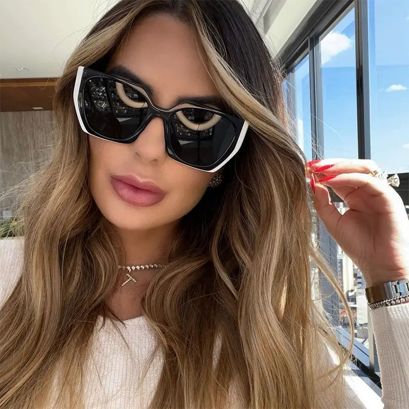 Women UV400 Cat-Eye Sunglasses Black - Image 13