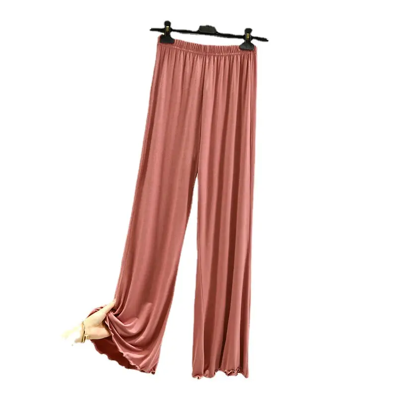 Women's Wide-leg Flared Pants Modal Cotton Teal - Image 12