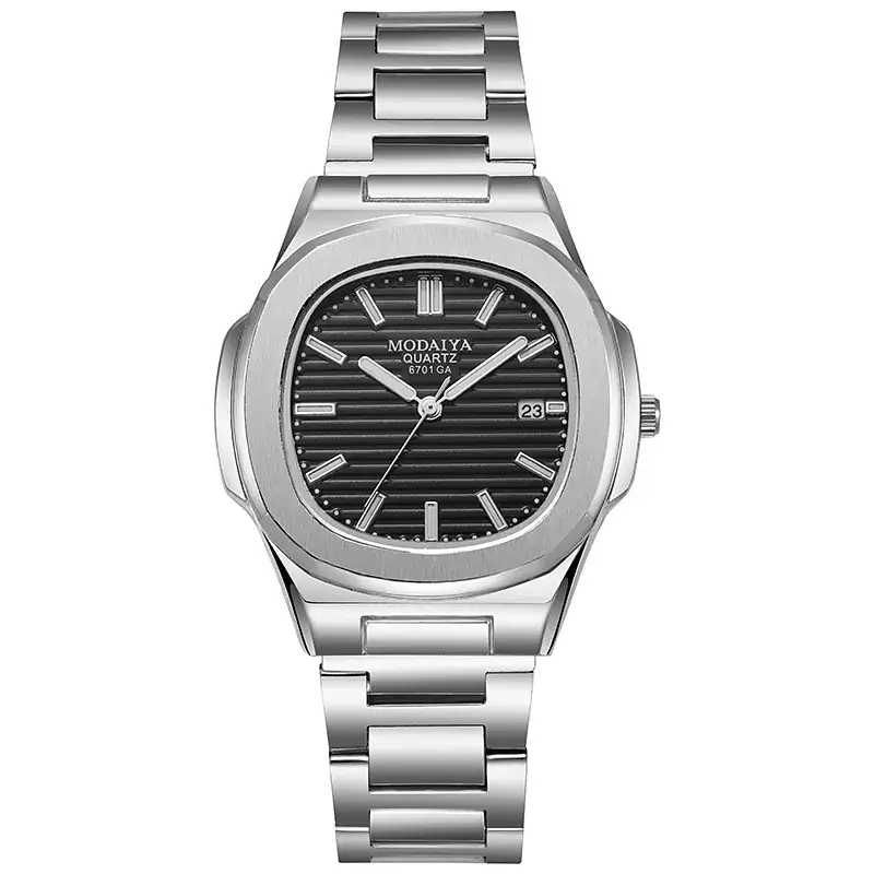 Luxury Rose Gold Square Watch for Men with Diamond Crystal Band - Image 4