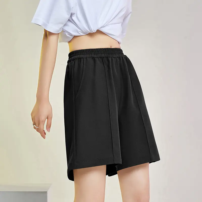 Women Summer Loose Slimming Sports Shorts White Suit