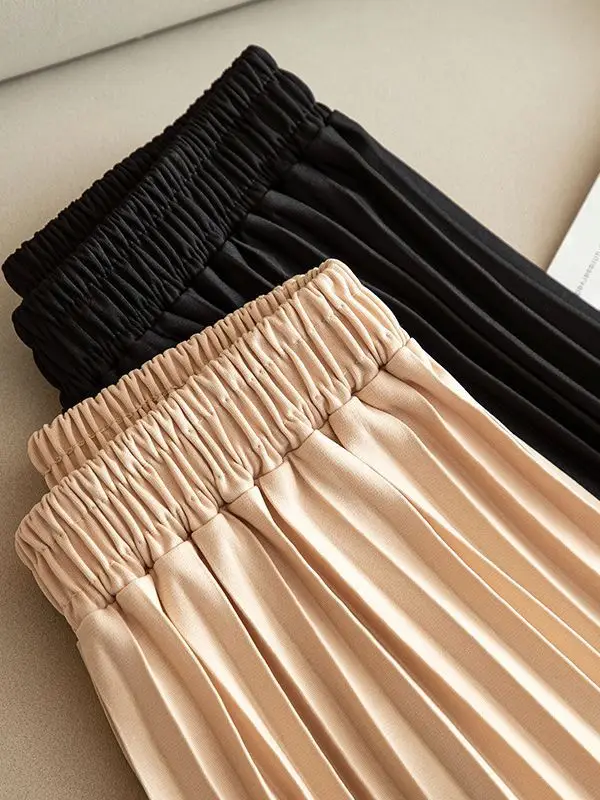 Black Pleated Skirt High Waist Women Summer 2025 - Image 6