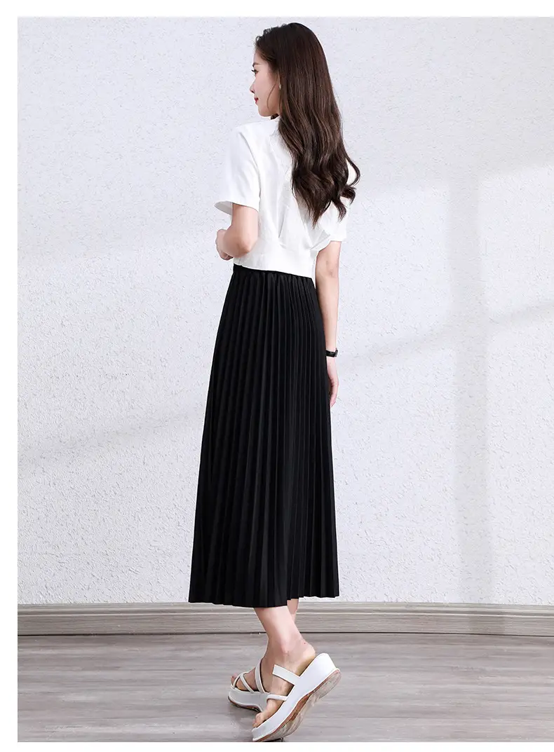 Black Pleated Skirt High Waist Women Summer 2025 — feature 16