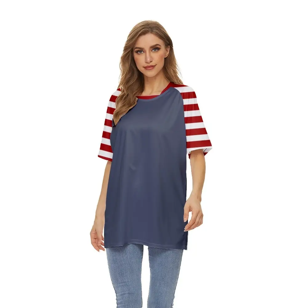 2022 Red White Striped T-Shirt for Women - Image 9