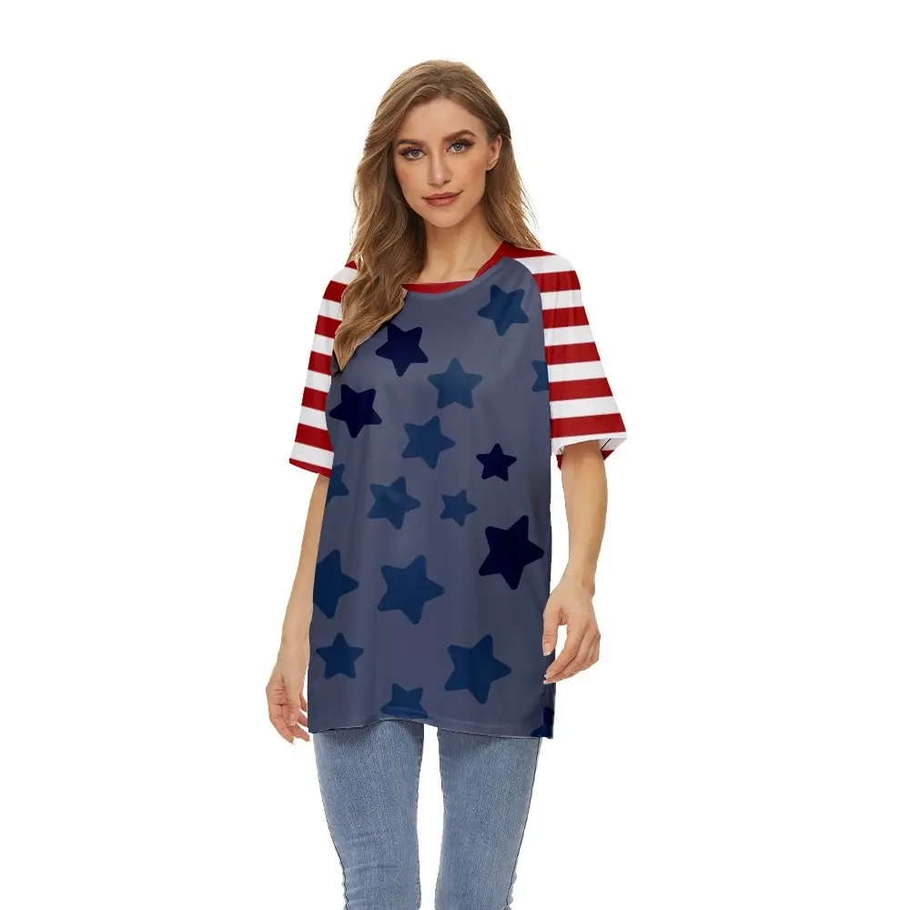 2022 Red White Striped T-Shirt for Women - Image 10