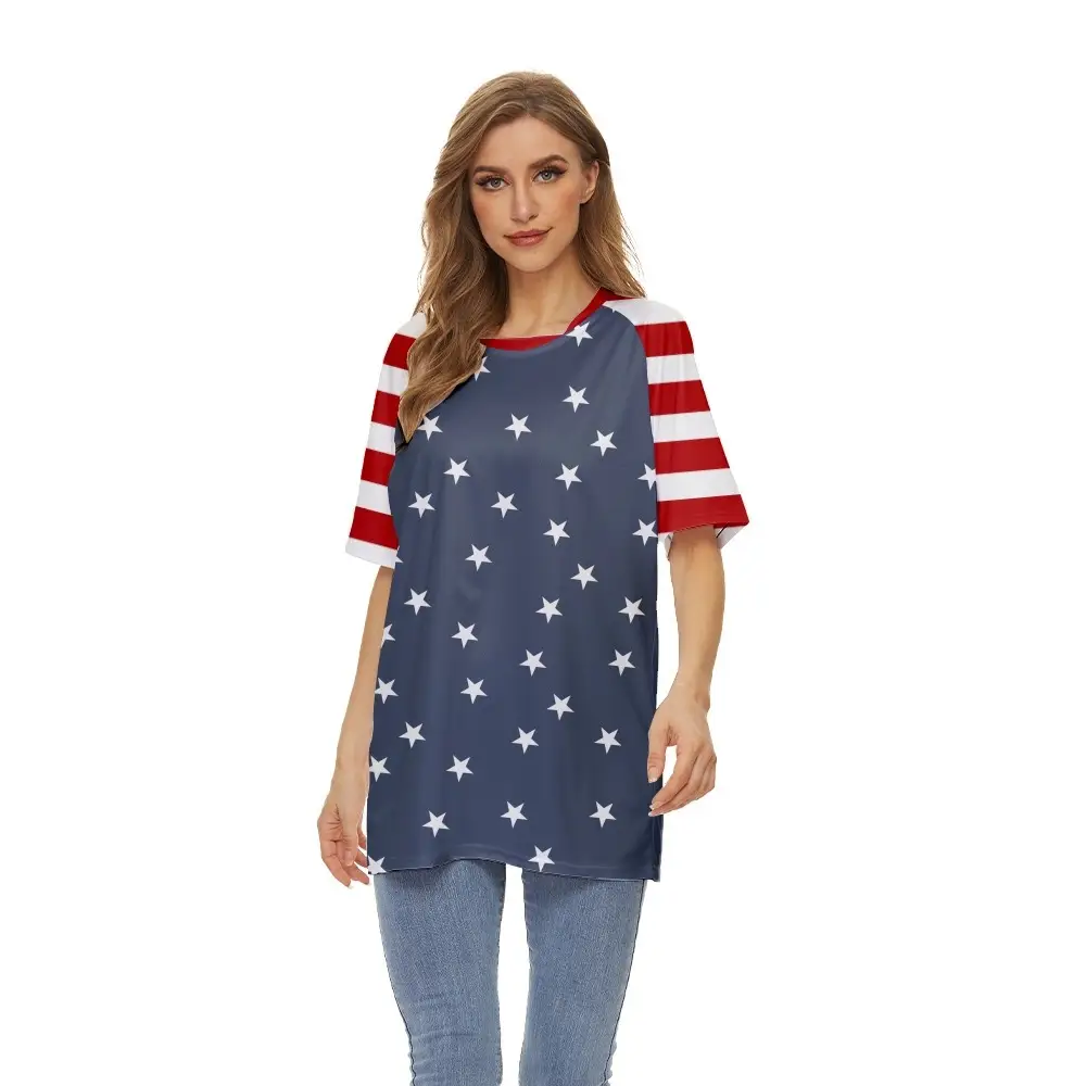 2022 Red White Striped T-Shirt for Women - Image 12