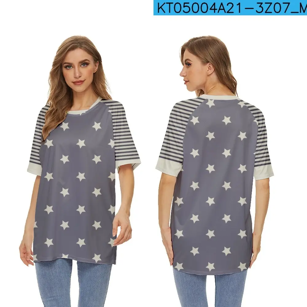 2022 Red White Striped T-Shirt for Women - Image 6