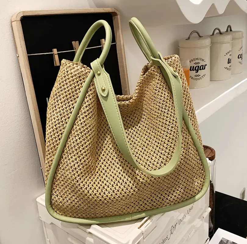 Women's Large Straw Woven Shoulder Bag 2022 - Image 9