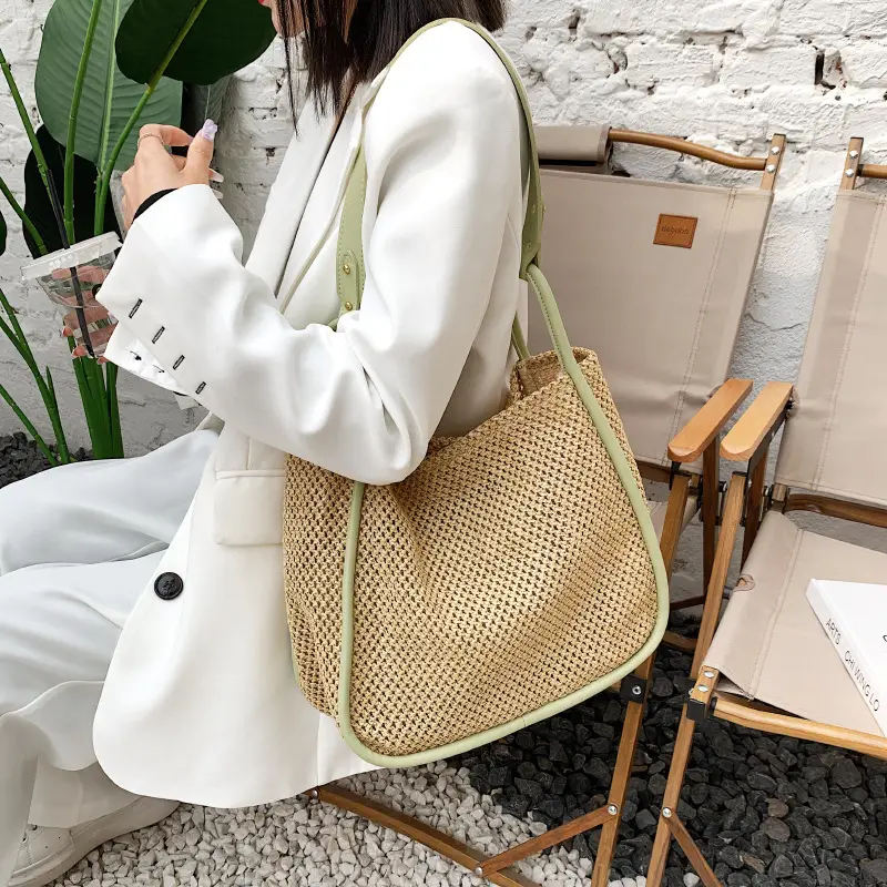Women's Large Straw Woven Shoulder Bag 2022 - Image 3