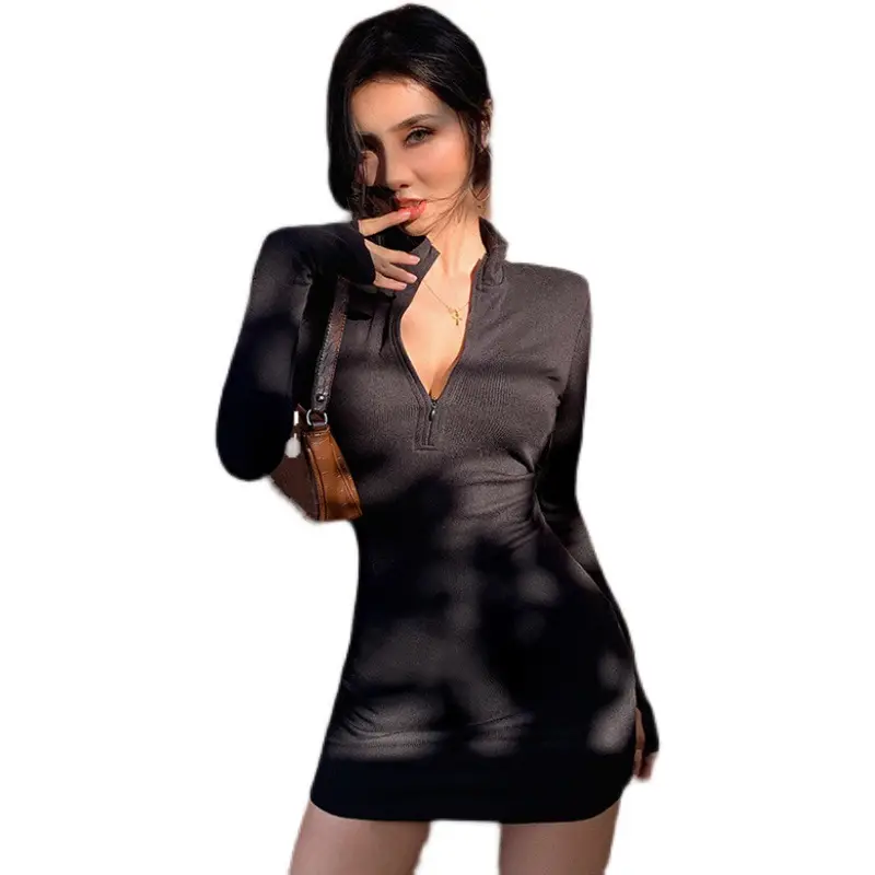 Black Long Sleeve Sheath Dress for Women 2024 - Image 5
