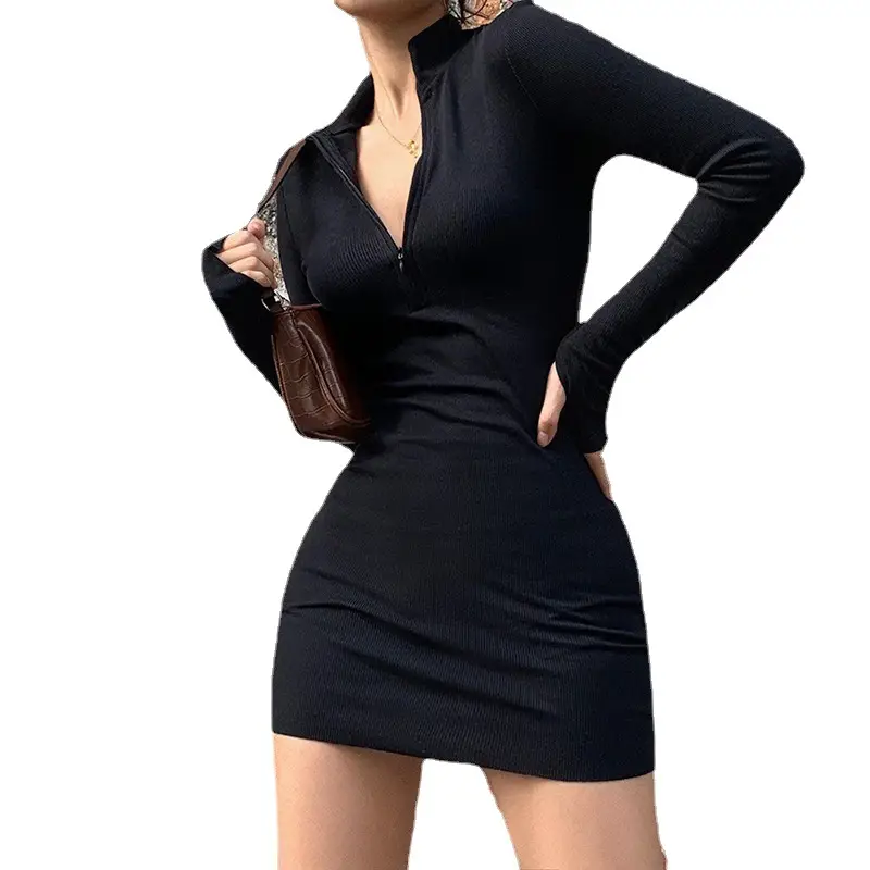 Black Long Sleeve Sheath Dress for Women 2024 - Image 6