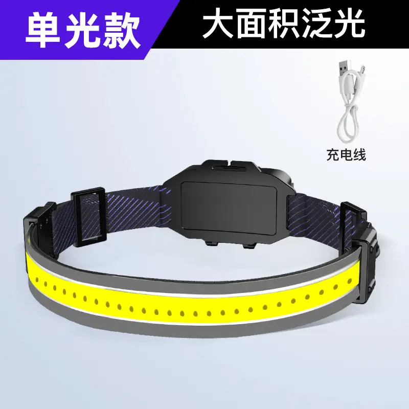 Rechargeable Head-mounted Flashlight with Yellow Band
