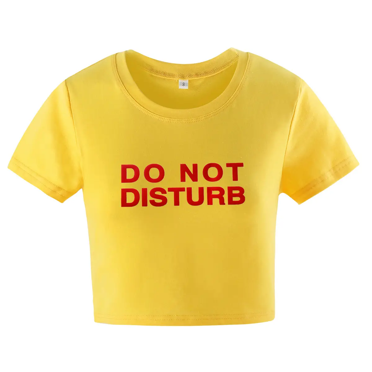 Women Summer T-Shirt White Red Print Round Neck