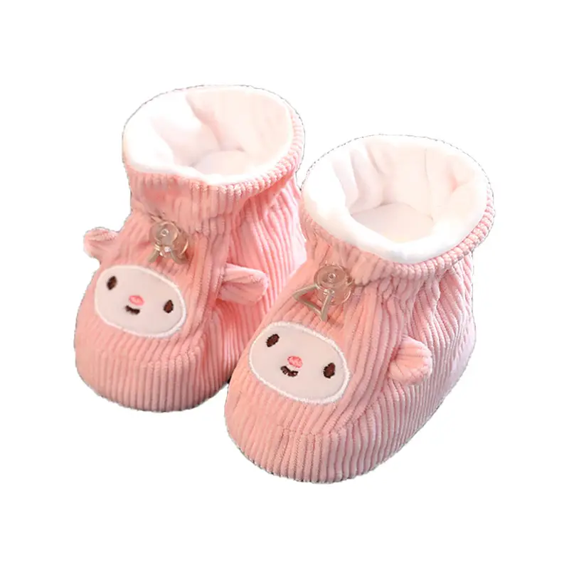 Pink Cartoon Baby Shoes for 0-3 Months