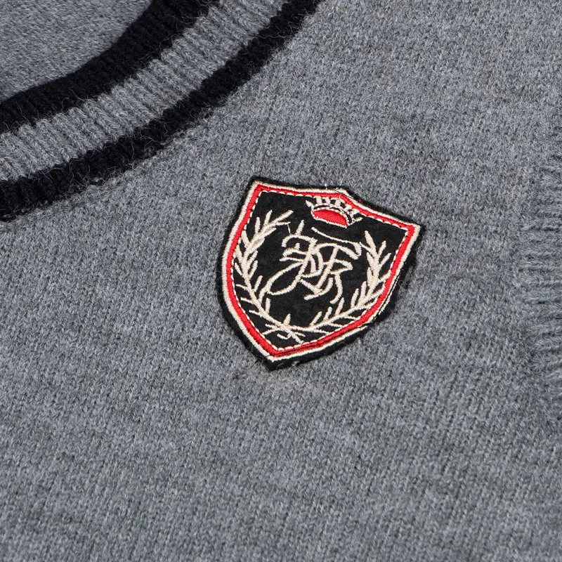 Grey Japanese Knitted Vest Uniform - Image 4