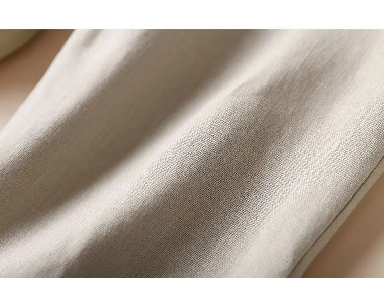 Women Linen Casual Pants Large Beige — feature 12