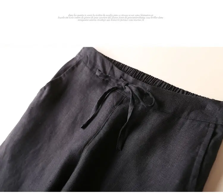 Women Linen Casual Pants Large Beige — feature 25