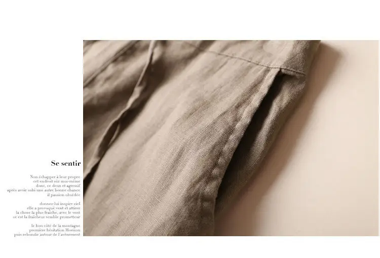 Women Linen Casual Pants Large Beige — feature 39