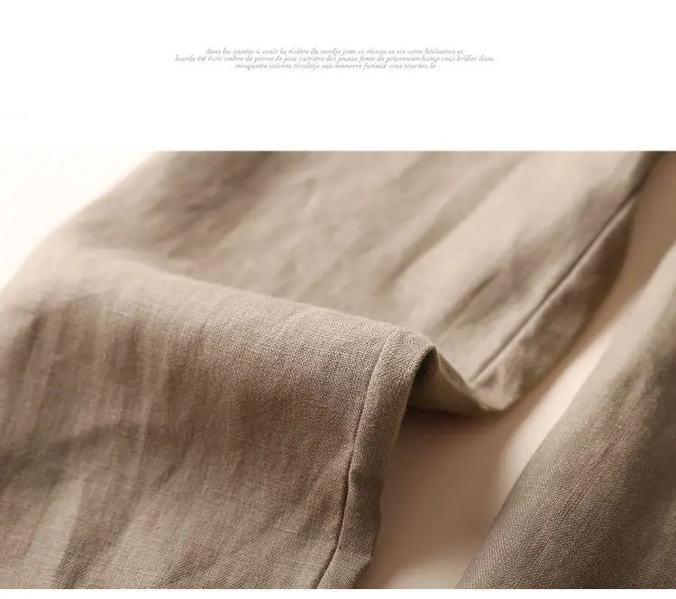 Women Linen Casual Pants Large Beige — feature 41