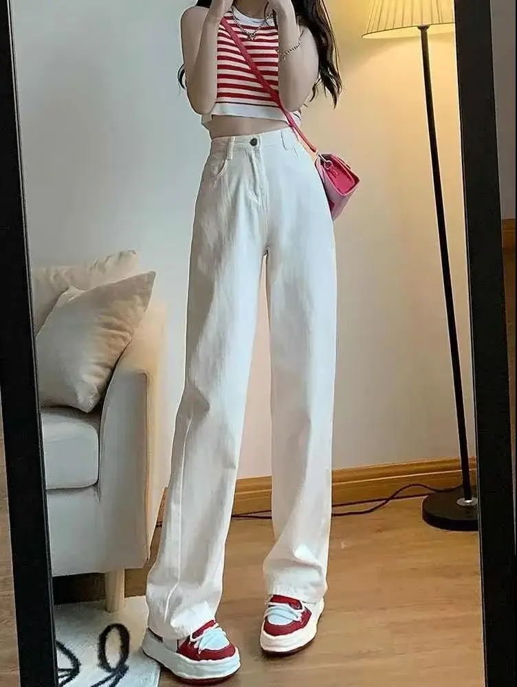 Women Loose Straight Leg Jeans High Waist Slimming 2024