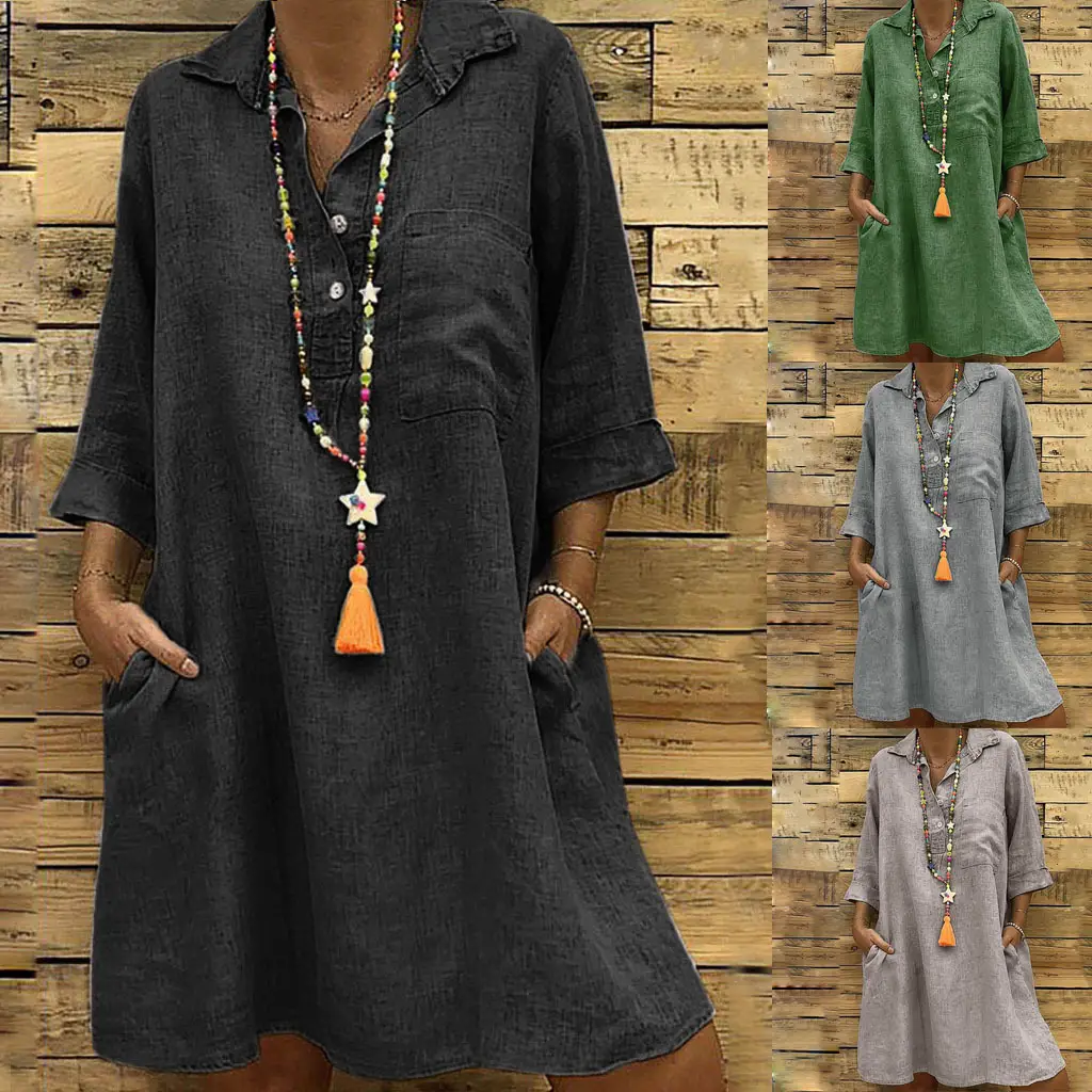 2024 Grey 3/4 Sleeve Collar Shirt Large - Image 9
