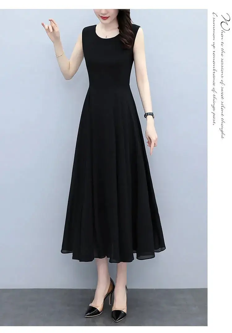 Black Sleeveless French Style Dress for Women — feature 11