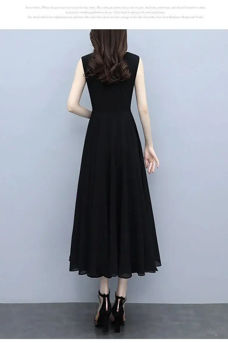 Black Sleeveless French Style Dress for Women — feature 12