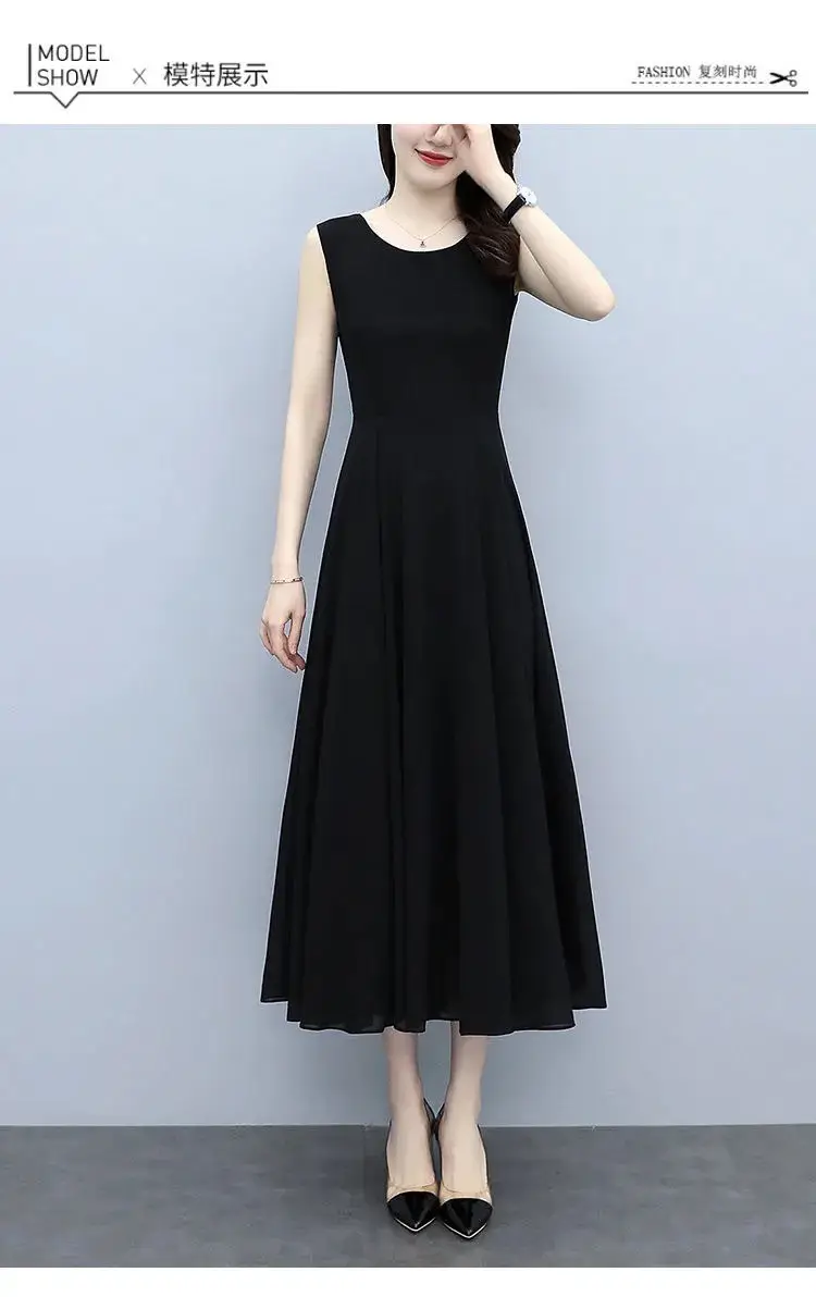 Black Sleeveless French Style Dress for Women — feature 7