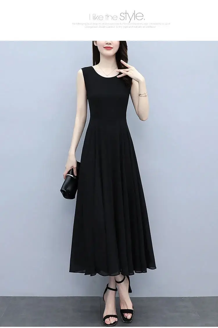 Black Sleeveless French Style Dress for Women — feature 9