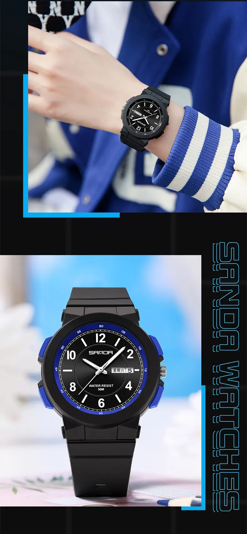 Sanda Luminous Cross-Border Watch for Kids Waterproof Dual Calendar — feature 12