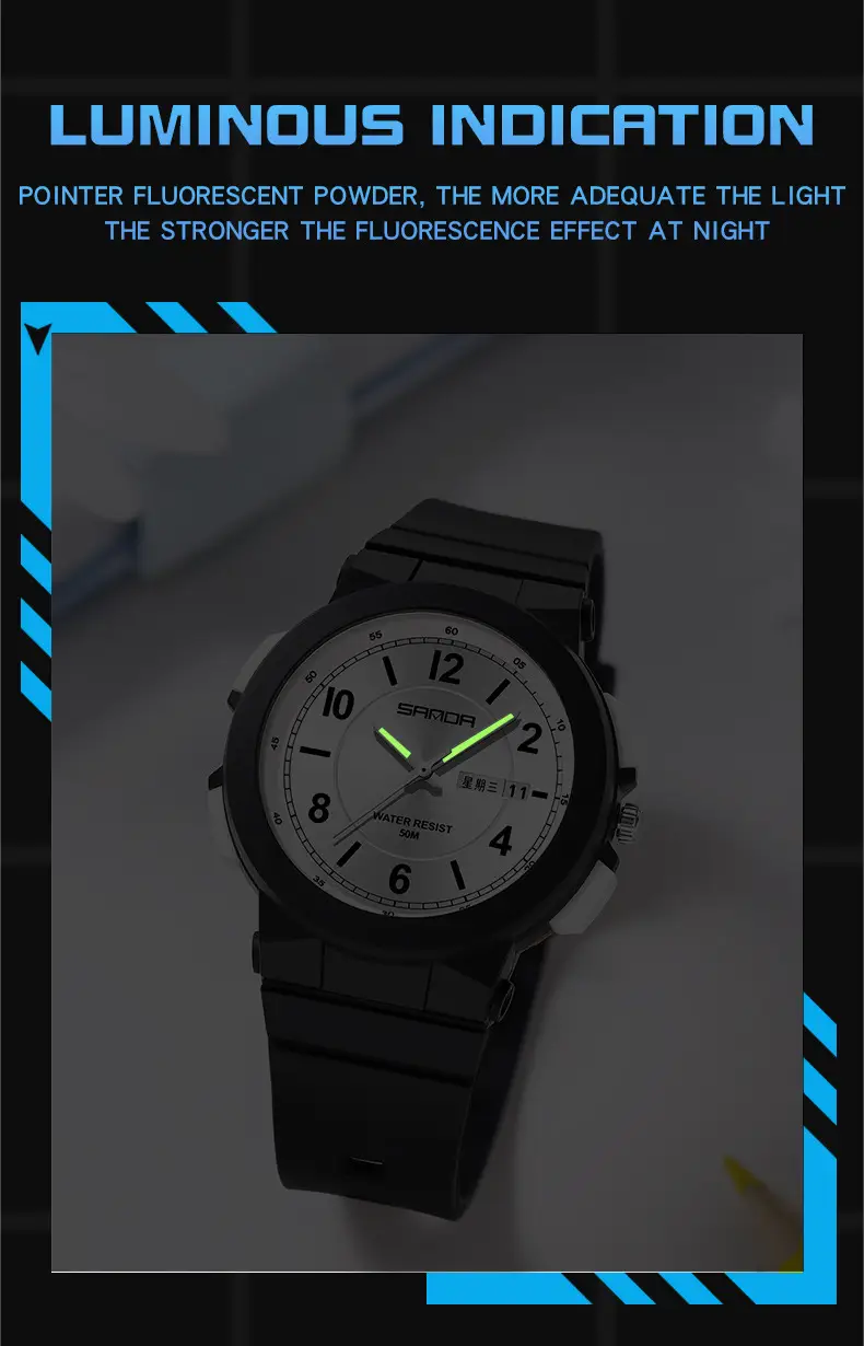 Sanda Luminous Cross-Border Watch for Kids Waterproof Dual Calendar — feature 22
