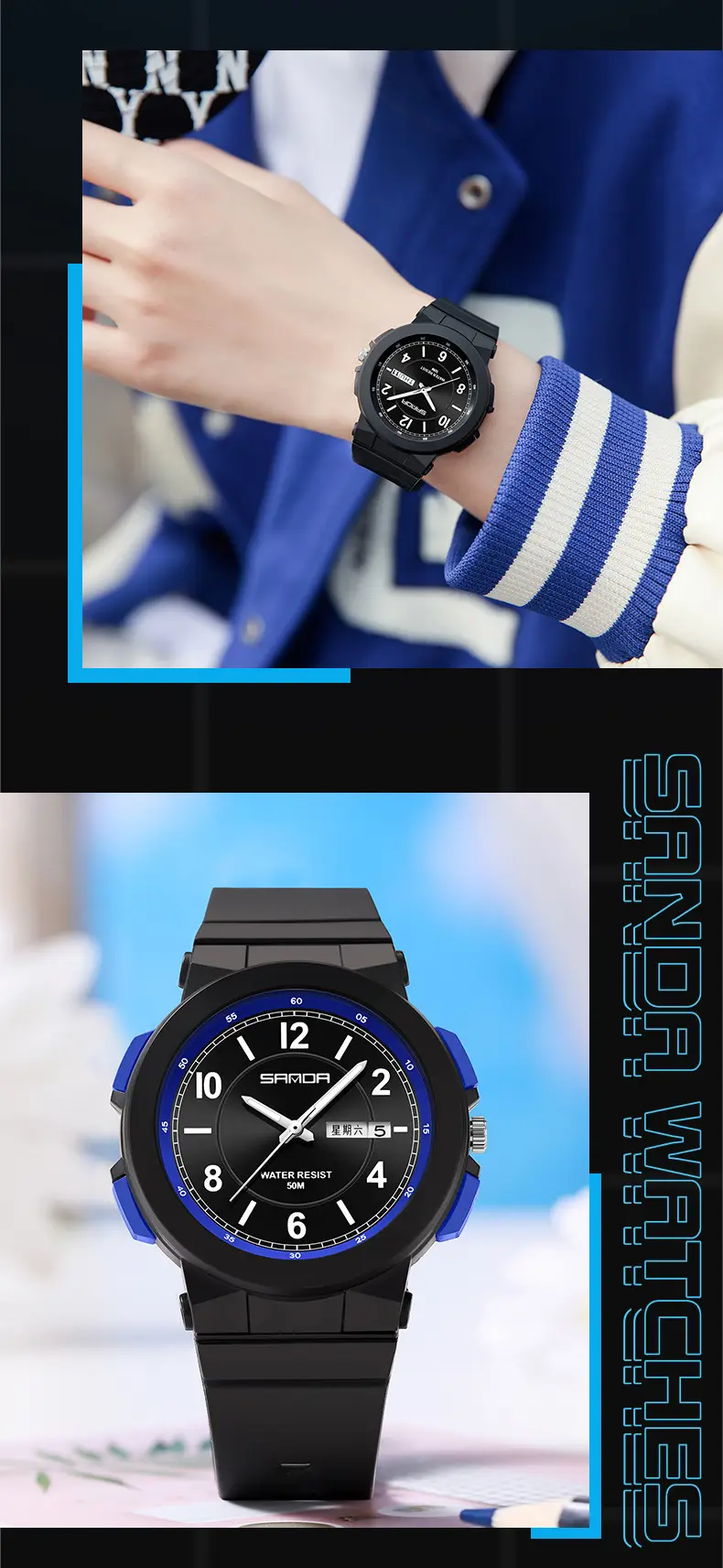 Sanda Luminous Cross-Border Watch for Kids Waterproof Dual Calendar — feature 27