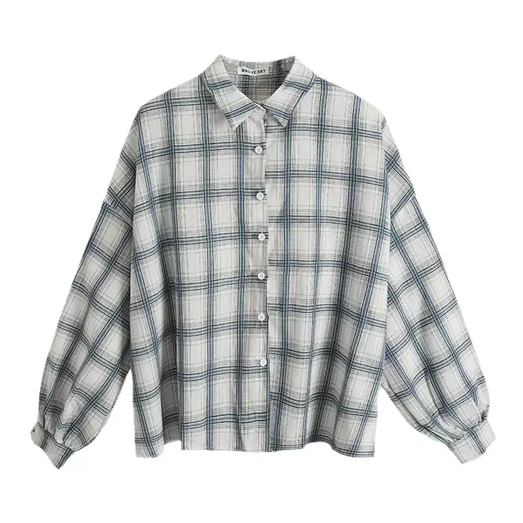 Women Plaid Loose Korean Style Mid-Length Sun Protection Jacket - Image 6