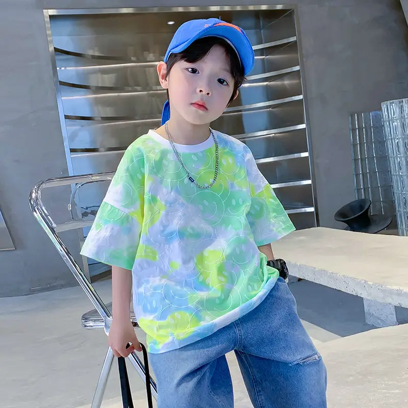 Trendy Boys Tie-dye Summer T-shirt Large - Image 2
