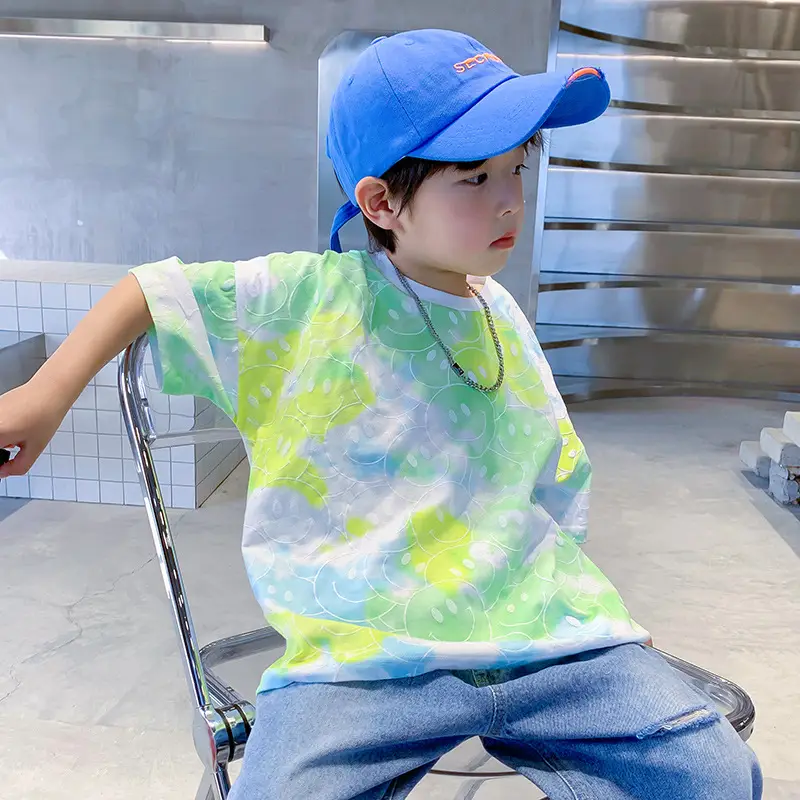 Trendy Boys Tie-dye Summer T-shirt Large - Image 3