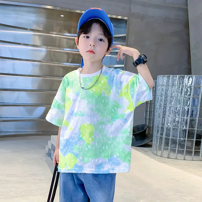 Trendy Boys Tie-dye Summer T-shirt Large - Image 4