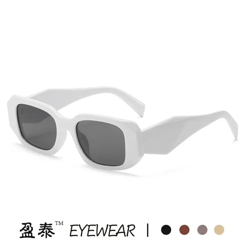 White Black Asymmetrical Sunglasses for Men Women
