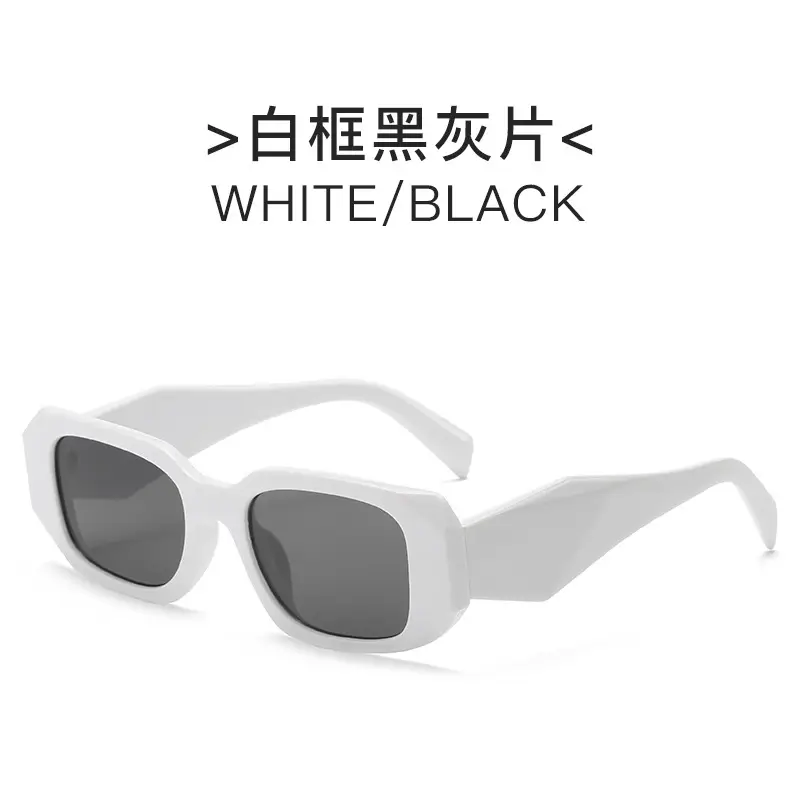 White Black Asymmetrical Sunglasses for Men Women