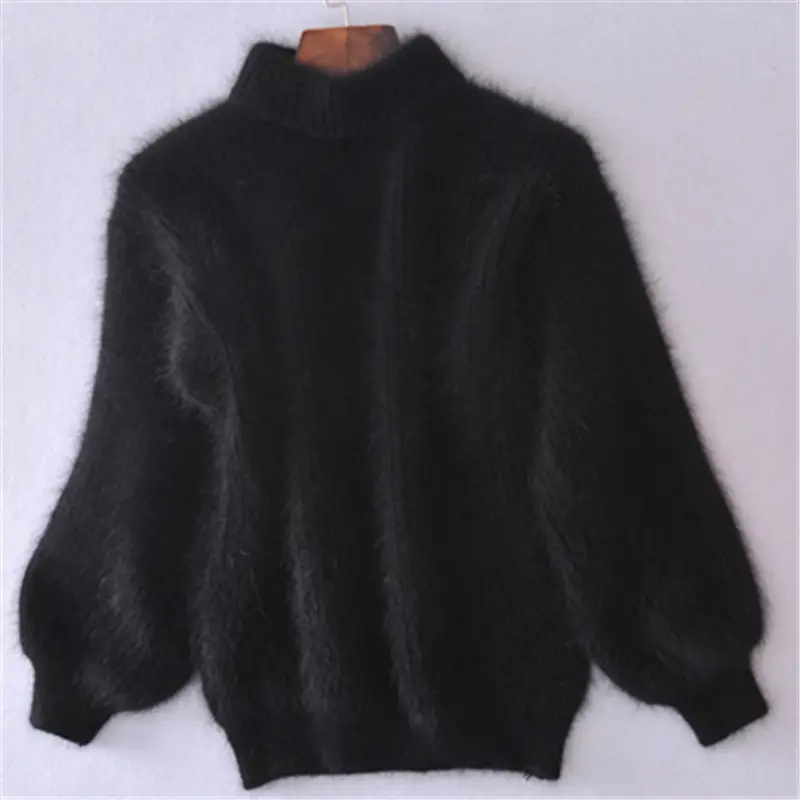 2025 Winter Mink Velvet Half Turtleneck Sweater Women - Image 6