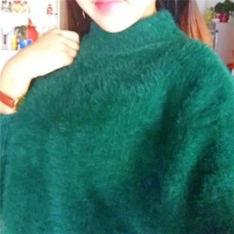 2025 Winter Mink Velvet Half Turtleneck Sweater Women - Image 14