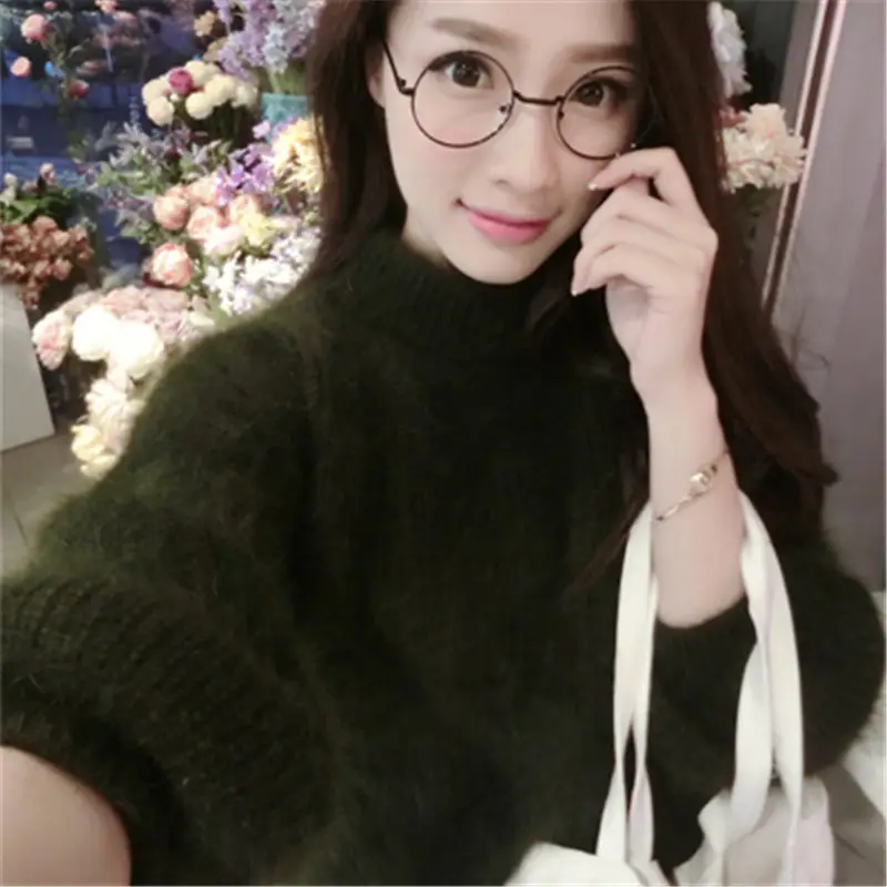 2025 Winter Mink Velvet Half Turtleneck Sweater Women - Image 11
