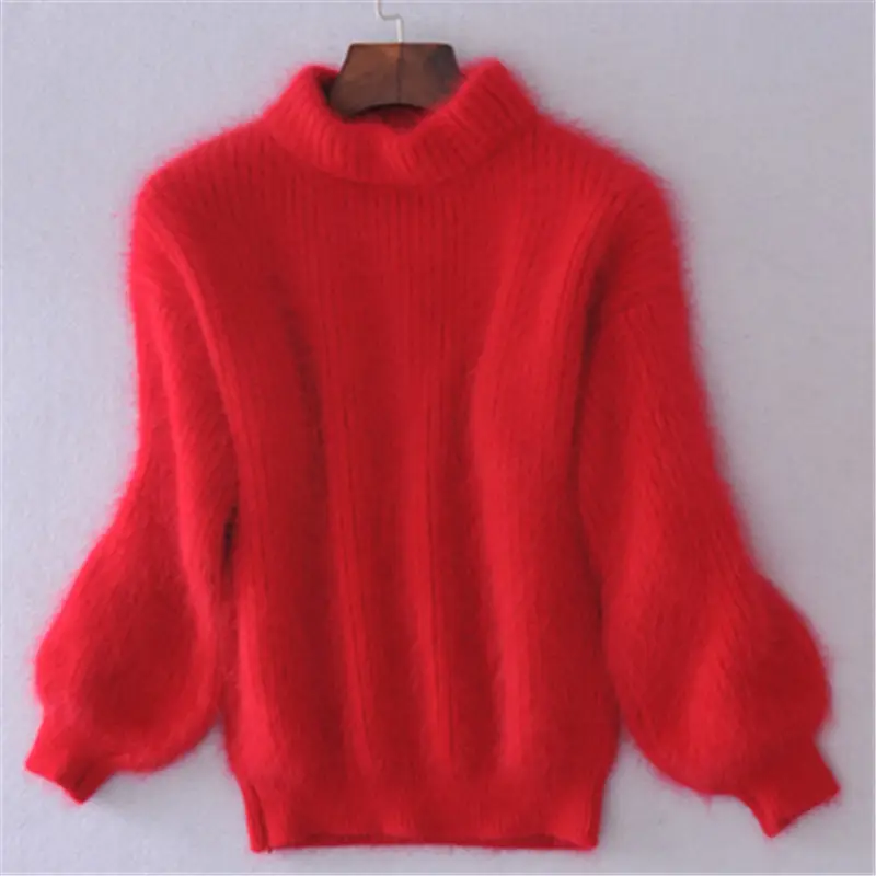 2025 Winter Mink Velvet Half Turtleneck Sweater Women - Image 3
