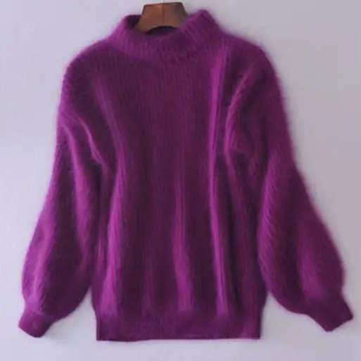 2025 Winter Mink Velvet Half Turtleneck Sweater Women - Image 4