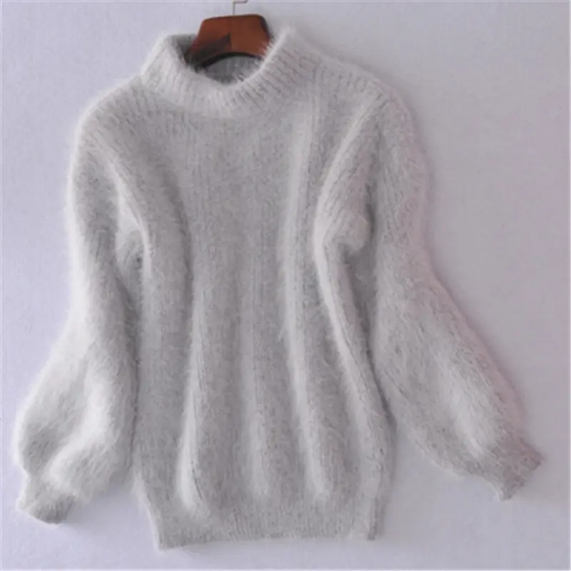 2025 Winter Mink Velvet Half Turtleneck Sweater Women - Image 5