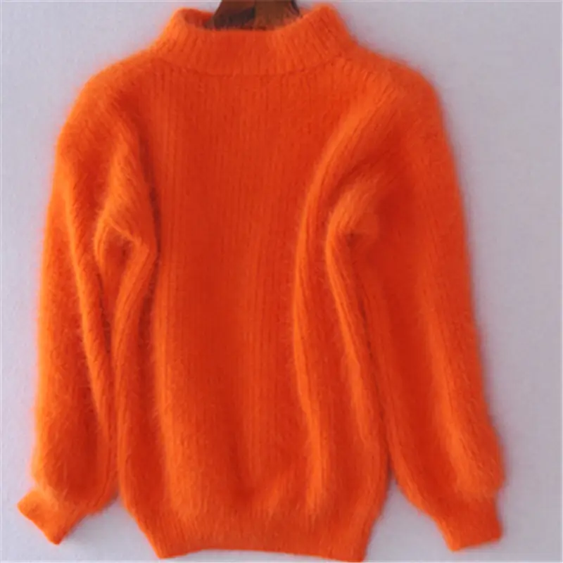 2025 Winter Mink Velvet Half Turtleneck Sweater Women - Image 7