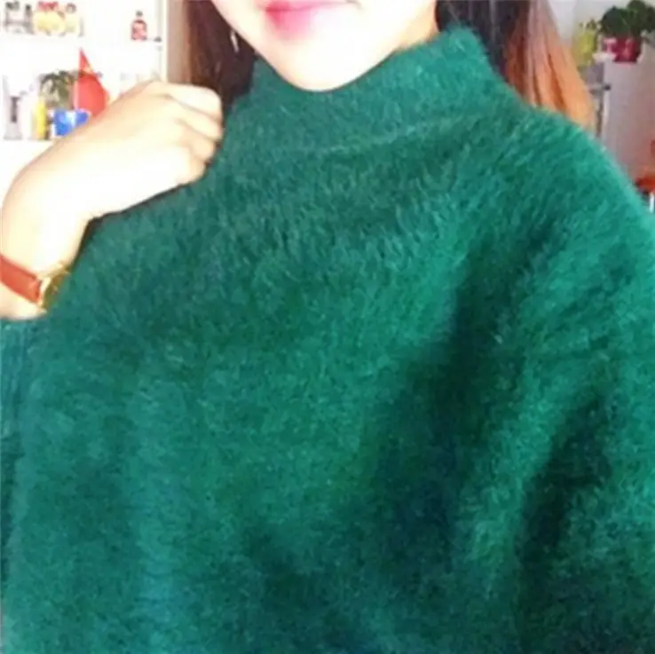 2025 Winter Mink Velvet Half Turtleneck Sweater Women - Image 8