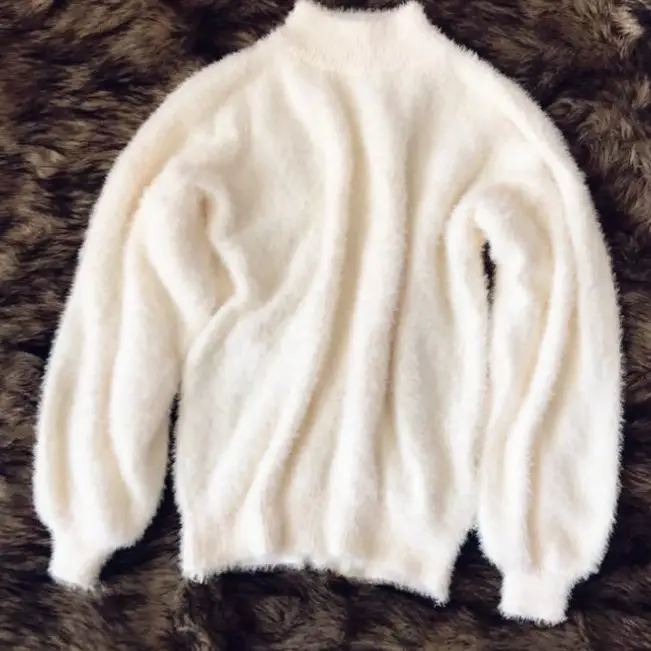 2025 Winter Mink Velvet Half Turtleneck Sweater Women - Image 9